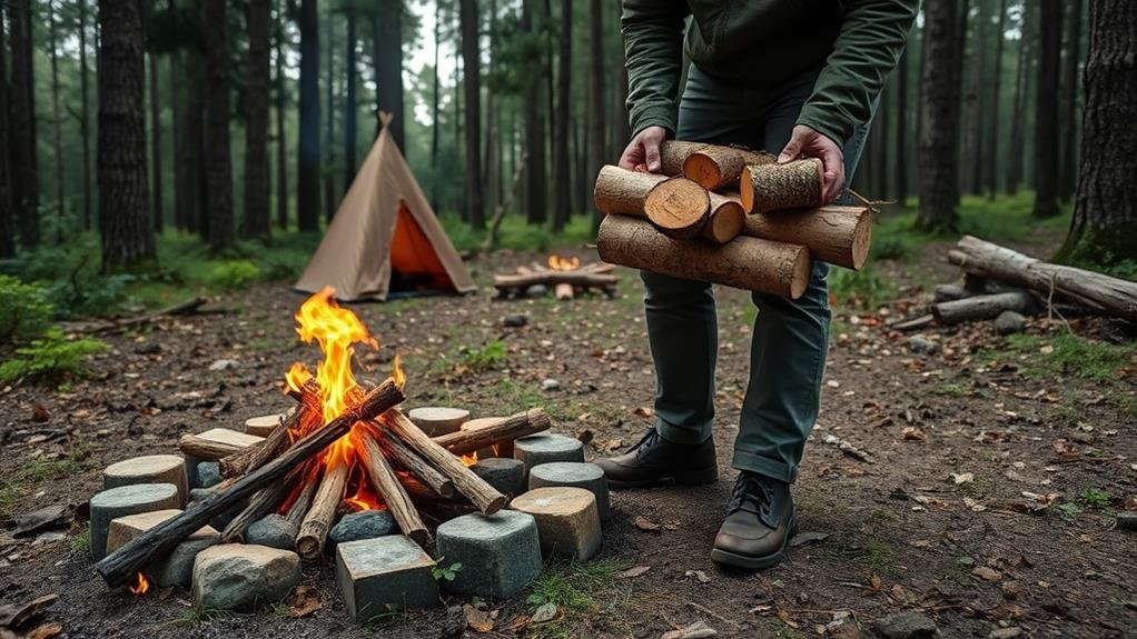 prepare for a bonfire