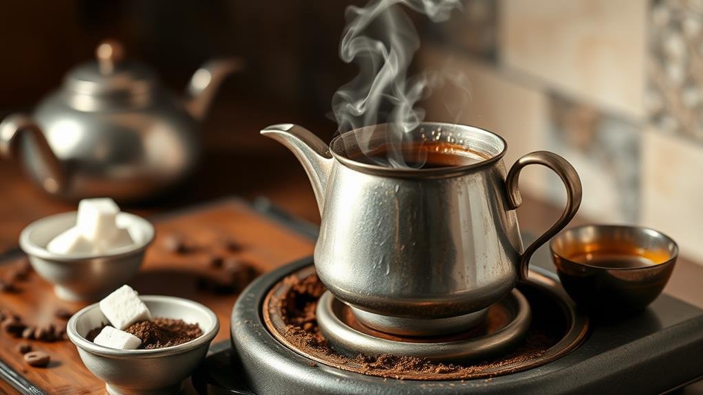 traditional turkish coffee brewing