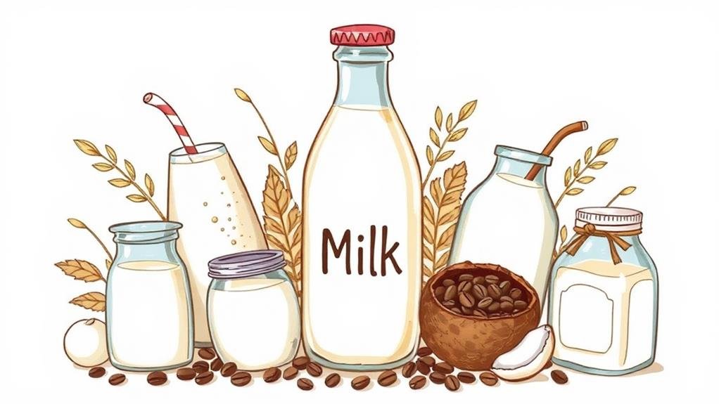 diverse milk and alternatives